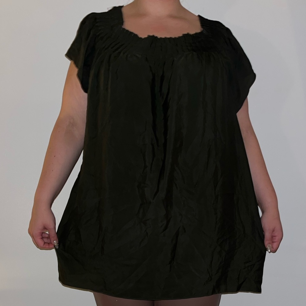 Black Tunic Top and Brown Pants Set